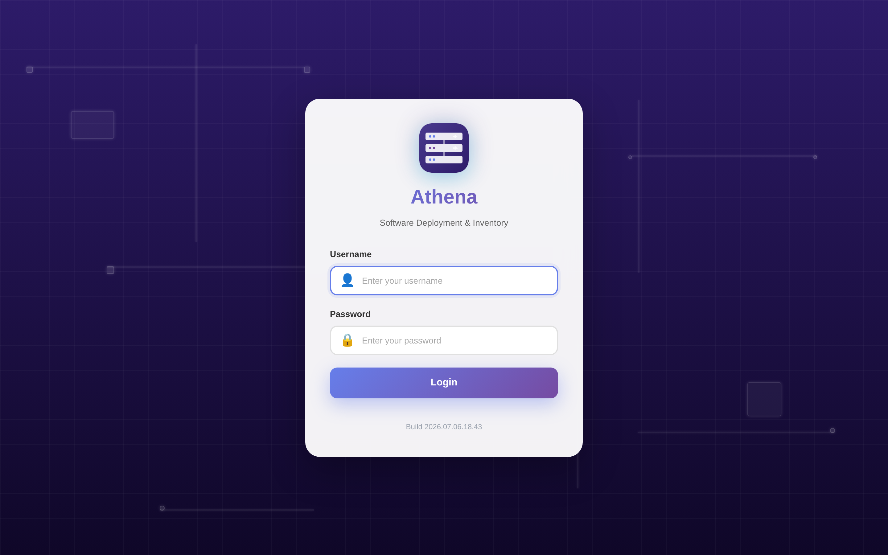 The Athena sign-in screen
